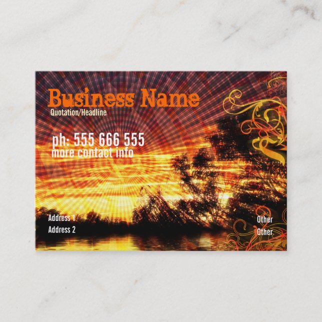 Tarjeta De Visita Rays Shine Golden Business Card (Anverso)