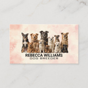 Tarjeta De Visita Razas de perro diferentes en un grupo