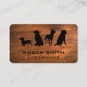 Tarjeta De Visita Razas de perro diferentes Grano de madera