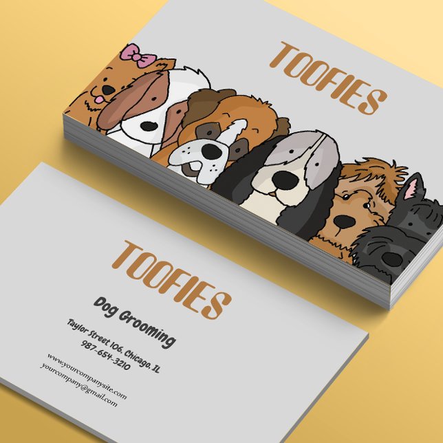 Tarjeta De Visita Razas de perro ilustradas y lindas que crecen (Subido por el creador)