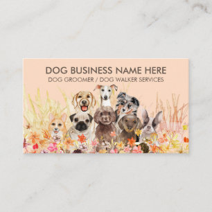Tarjeta De Visita Razas de Perros Cachorros Niñera de Mascotas
