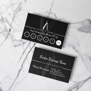 Tarjeta De Visita Razor Barber Coiffure Peluquero Descuento Fidelida