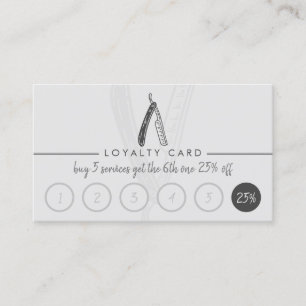 Tarjeta De Visita Razor Barber Coiffure Peluquero Golpea Lealtad