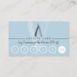 Tarjeta De Visita Razor Barber Men Coiffure Hairdresser Lealtad Azul