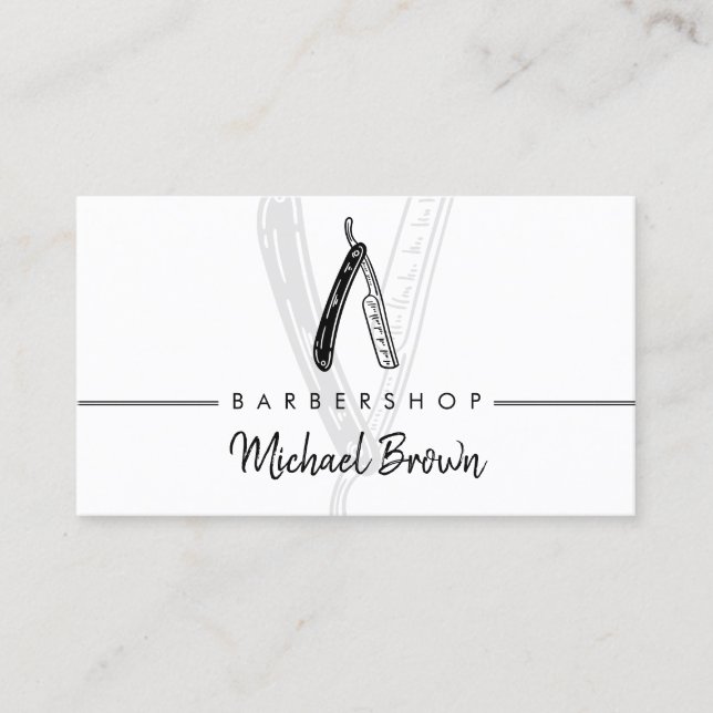 Tarjeta De Visita Razor Barbershop (Anverso)