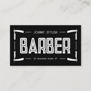 Tarjeta de visita Razor Frame Barber style