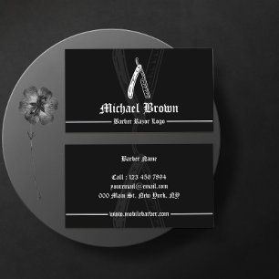 Tarjeta De Visita Razor móvil Barber shop retro