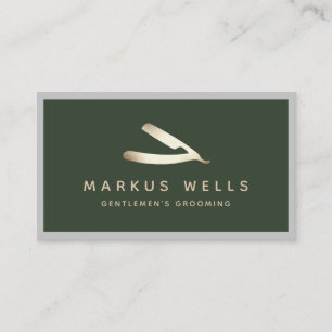 Tarjeta De Visita Razor Straight Gold Barbershop Master Barber