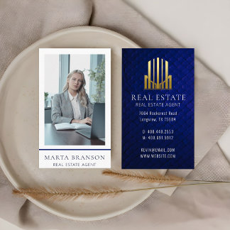 Tarjeta De Visita Real Blue Profesional Inmobiliaria