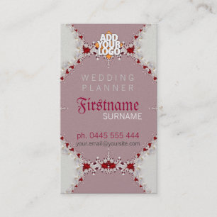 Tarjeta de visita real del planificador de la boda