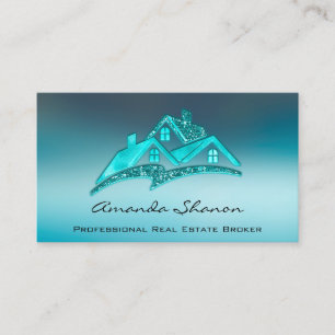 Tarjeta De Visita Real Estate Agent Broker House Blue House