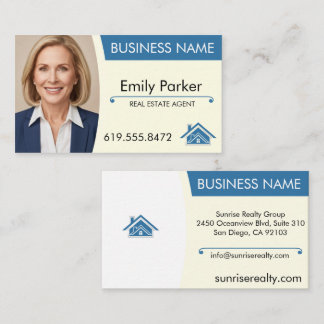 Tarjeta De Visita Real Estate Agent Business Card Hogar Realty Moder