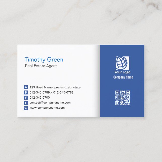 Tarjeta De Visita Real Estate Agent Business Card Simple #06 (Anverso)