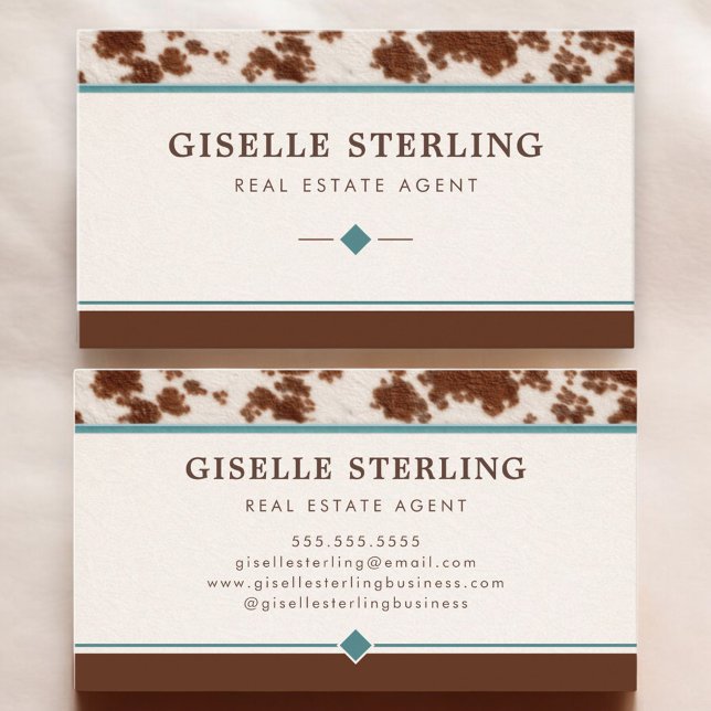 Tarjeta De Visita Real Estate Agent Cowhide Leather Professional (Subido por el creador)