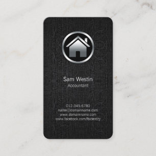 Tarjeta De Visita Real Estate Agent House Black Grunge Business Card
