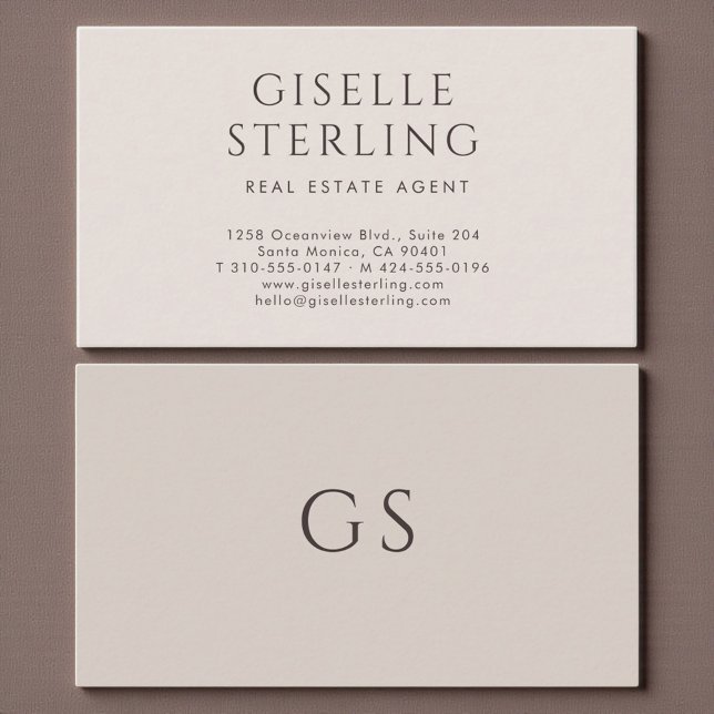 Tarjeta De Visita Real Estate Agent Minimalist Luxury Neutral Modern (Subido por el creador)