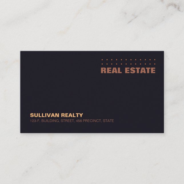 Tarjeta De Visita Real Estate Agent Realty Property Card Business Ca (Anverso)