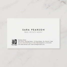 Tarjeta De Visita Real Estate Agent Simple Minimal Business Card