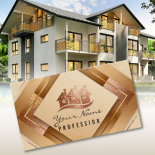Tarjeta De Visita Real Estate Apartments Home Gold
