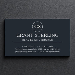 Tarjeta De Visita Real Estate Broker Black Silver Luxury