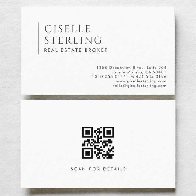Tarjeta De Visita Real Estate Broker Modern Professional QR Code (Subido por el creador)
