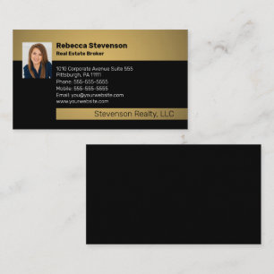 Tarjeta De Visita Real Estate Broker Professional Black      Autobús