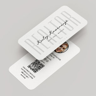 Tarjeta De Visita Real Estate Broker Realtor Foto Moderno Blanco