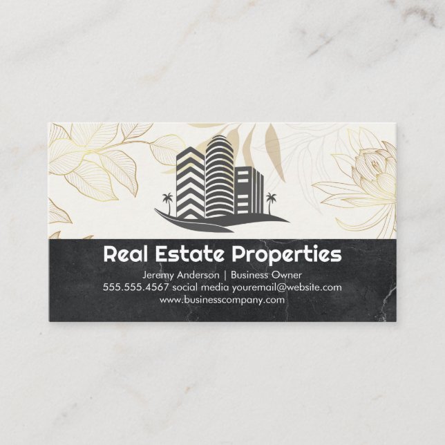 Tarjeta De Visita Real Estate Buildings | Property (Anverso)