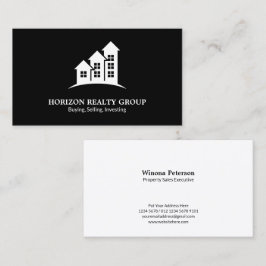 Tarjeta De Visita Real Estate Business Card Flecha arriba Negro