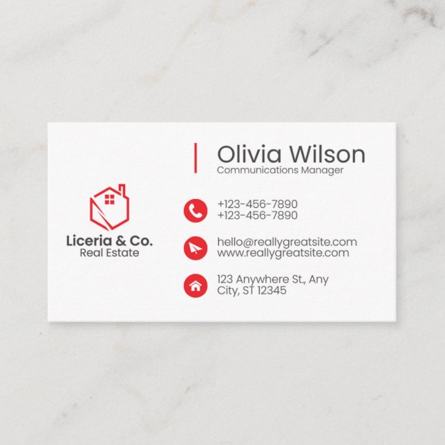 Tarjeta De Visita Real estate classic business card (Anverso)