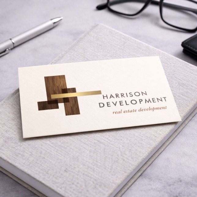 Tarjeta De Visita Real Estate Developer Luxury Logo Ivory (Subido por el creador)