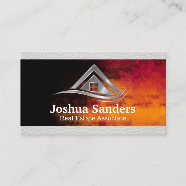 Tarjeta De Visita Real Estate Logo | Gradient Background (Anverso)