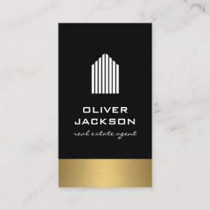 Tarjeta De Visita Real Estate Lux Gold Trim