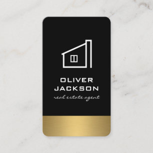 Tarjeta De Visita Real Estate Lux Gold Trim