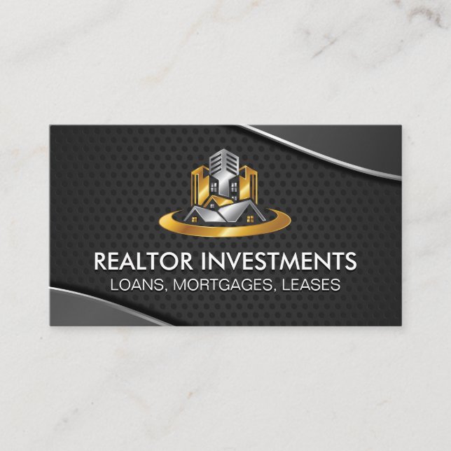 Tarjeta De Visita Real Estate Modern Logo | Commercial Properties (Anverso)
