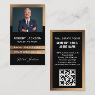 Tarjeta De Visita Real Estate Profesional Añadir foto logo Realtor