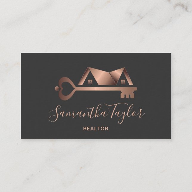 Tarjeta De Visita Real Estate Profesional Añadir Foto logo Realtor B (Reverso)