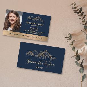 Tarjeta De Visita Real Estate Profesional Añadir Foto logo Realtor B
