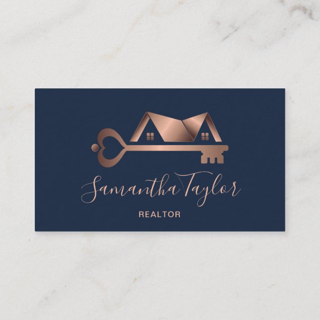 Tarjeta De Visita Real Estate Profesional Añadir Foto logo Realtor B (Reverso)