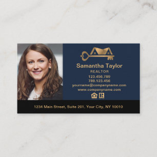 Tarjeta De Visita Real Estate Profesional Añadir Foto logo Realtor B