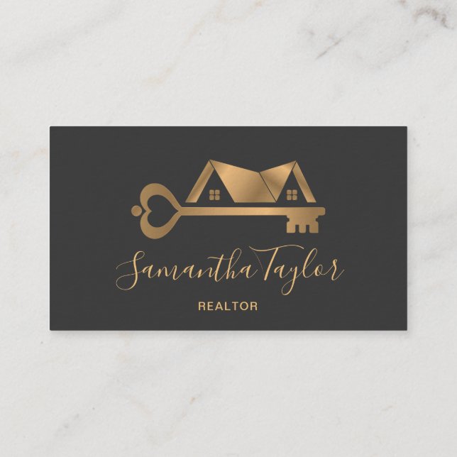 Tarjeta De Visita Real Estate Profesional Añadir Foto logo Realtor B (Reverso)