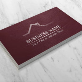 Tarjeta De Visita Real Estate Profesional Burgundy Red Realtor