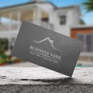 Tarjeta De Visita Real Estate Profesional Realtor Grunge Metalizado