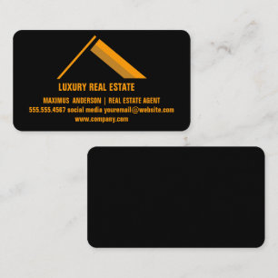 Tarjeta De Visita Real Estate Property Black Business Card
