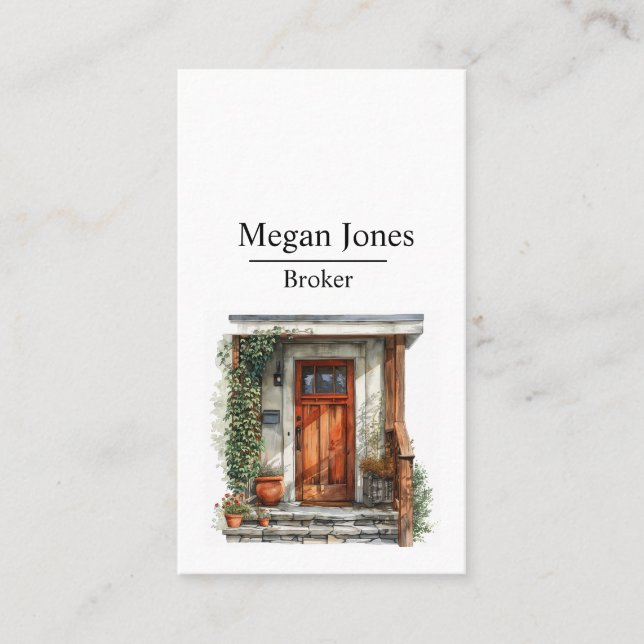 Tarjeta De Visita Real Estate, Realtor, Broker Business Card (Anverso)