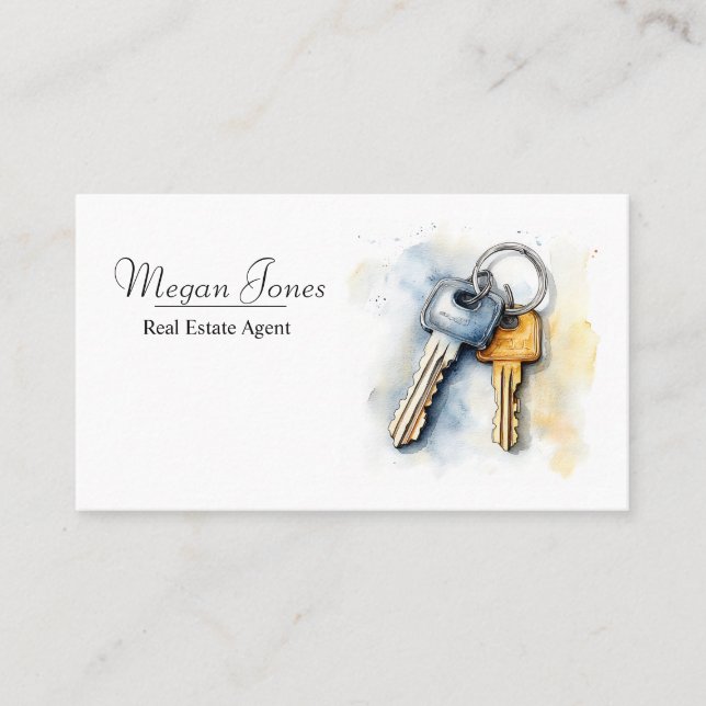 Tarjeta De Visita Real Estate, Realtor, Broker Business Card (Anverso)