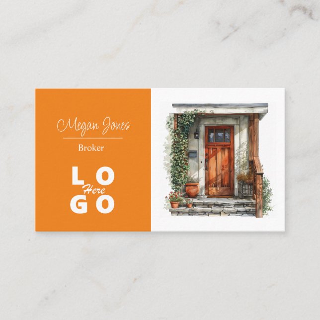 Tarjeta De Visita Real Estate, Realtor, Broker Business Card (Anverso)