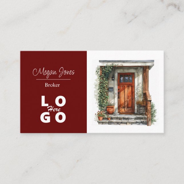 Tarjeta De Visita Real Estate, Realtor, Broker Business Card (Anverso)