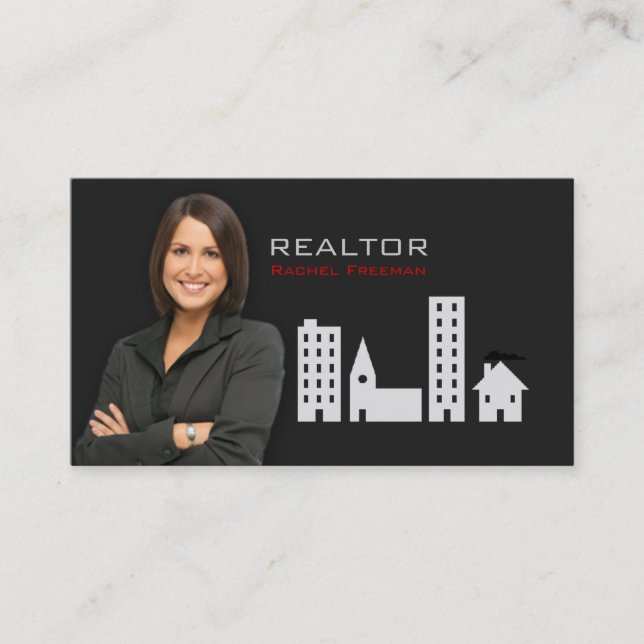 Tarjeta De Visita Real Estate Realtor Property Manager Building City (Anverso)