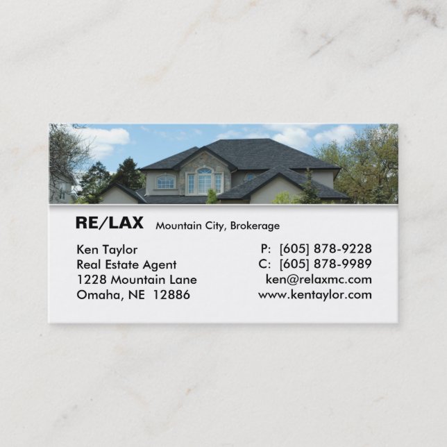 Tarjeta De Visita Real Estate Stucco House Business Card 2 (Anverso)